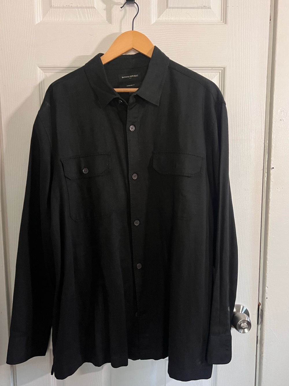 Banana Republic Men's Black Button-Down Shirt Jacket | NWT | XL Standard Fit